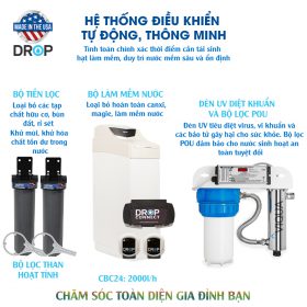 Hệ Lọc & Làm Mềm Nước Đầu Nguồn Cao Cấp DROP CBC24